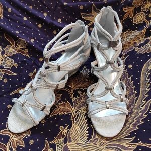 BCBGeneration Viera Wedges NIB "sandblast metal"